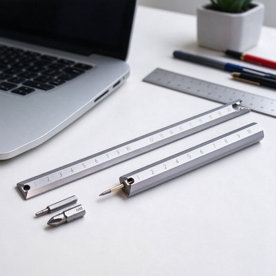 Vortex Grade 5 Titanium Ruler Pen — Dual Scale, Driver, Angle