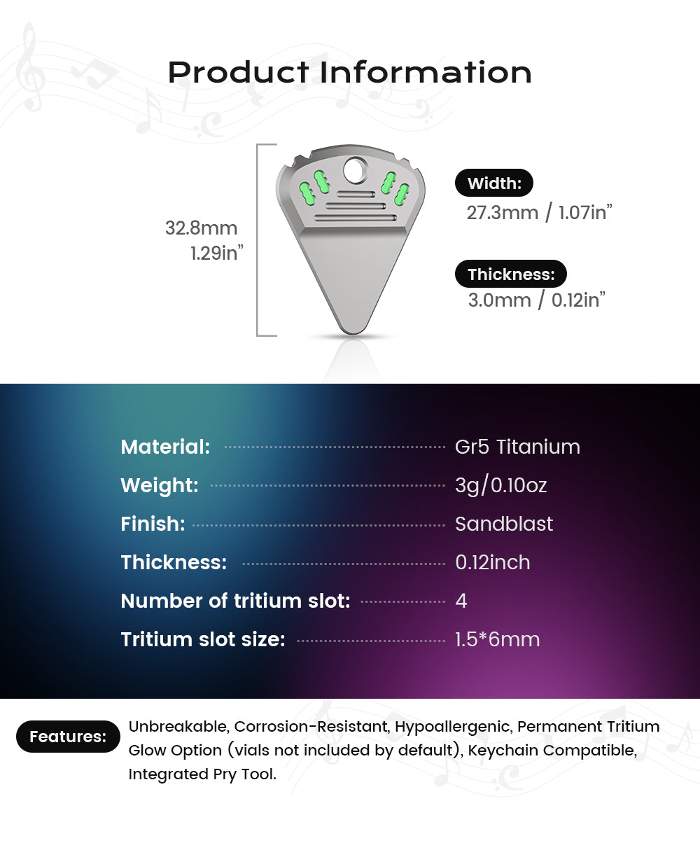 ResoTi | Titanium Guitar Pick with Sweat-Activated Grip
