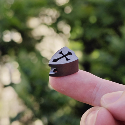Cross-Cutout Titanium Bead