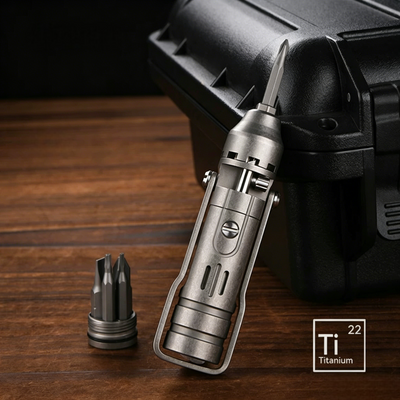 The GripNGo Driver | Titanium EDC Pocket Ratchet Screwdriver