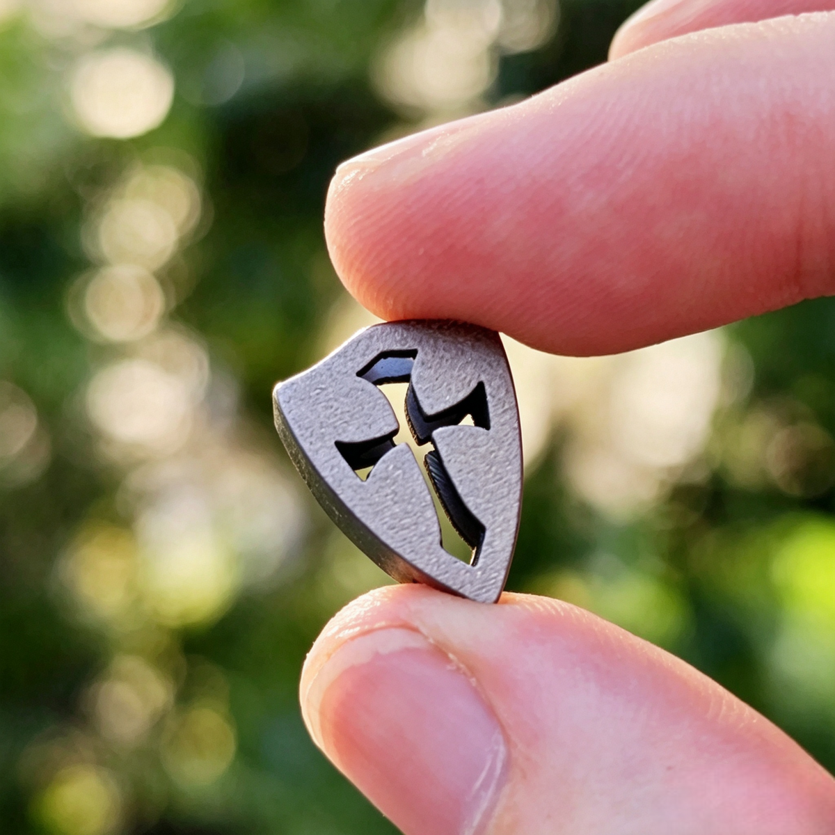 Cross-Cutout Titanium Bead
