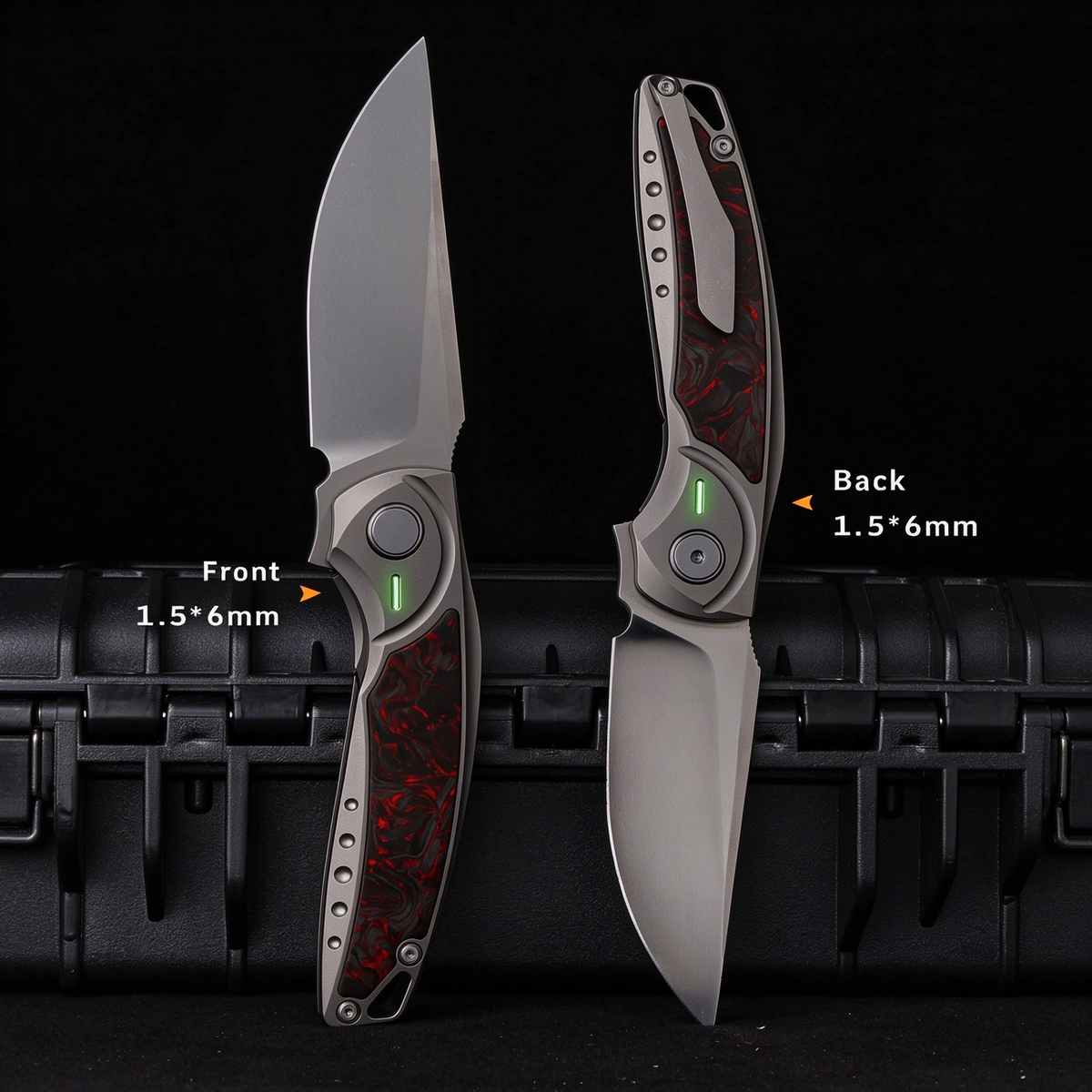 GraphiX: Ti & Carbon Folding Knife — M390/D2 Blade