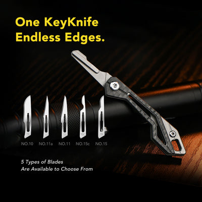KeyKnife: Mini Titanium & Carbon Fiber EDC Scalpel