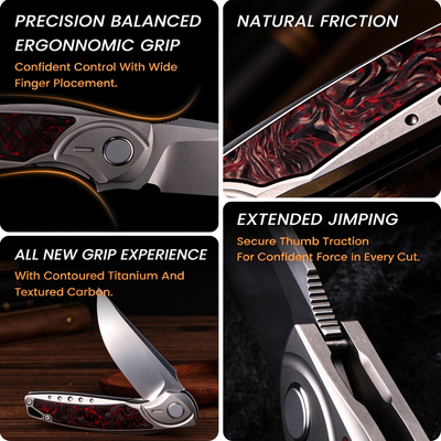 GraphiX: Ti & Carbon Folding Knife — M390/D2 Blade