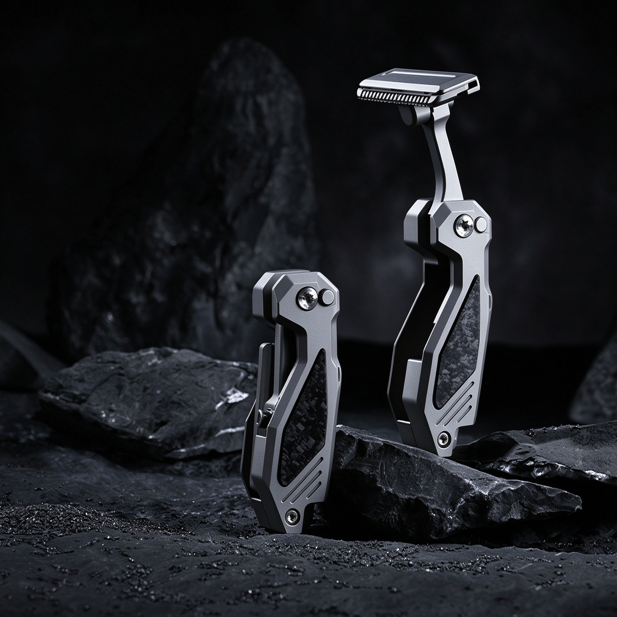 titanium folding travel razor