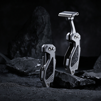titanium folding travel razor