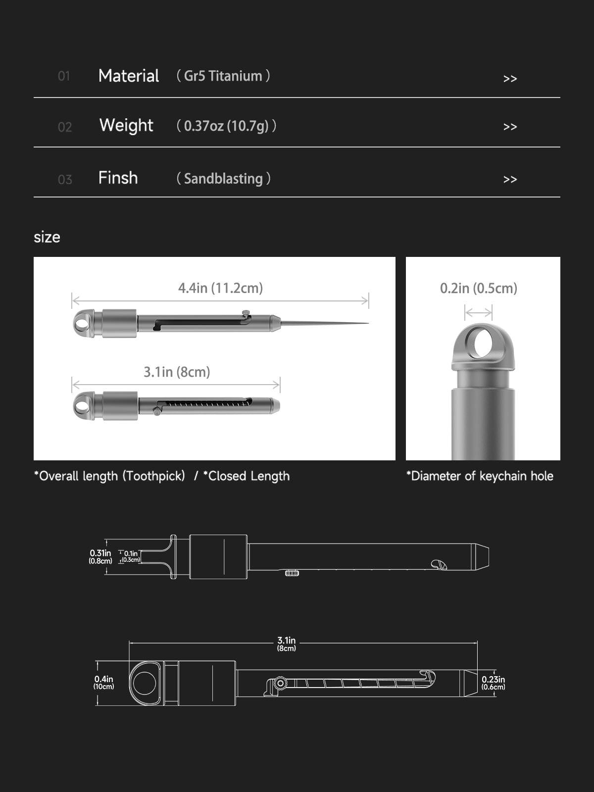 The AcePick - Titanium Quick Release Toothpick & Multi-tool