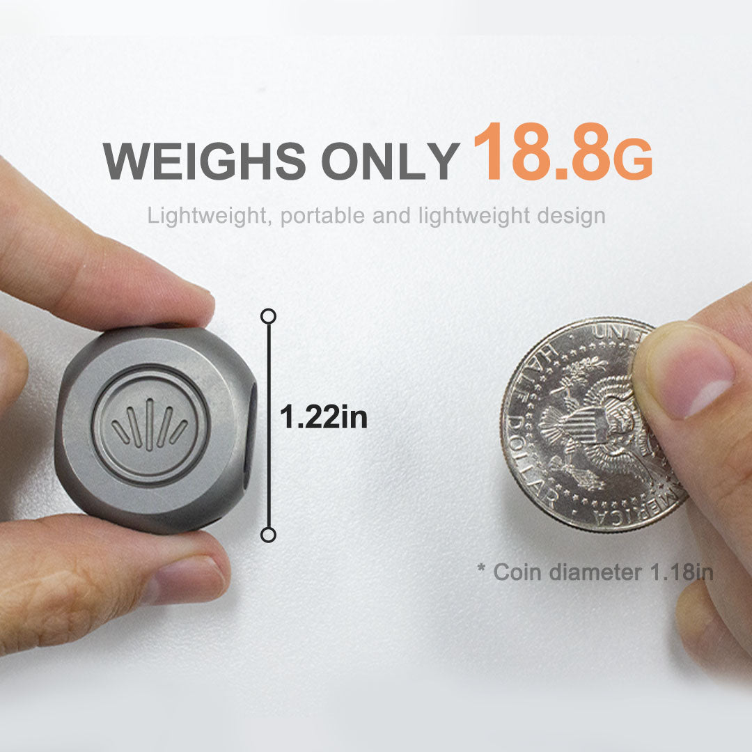 The MiCoin - Titanium Coin-Sized Rechargeable Flashlight