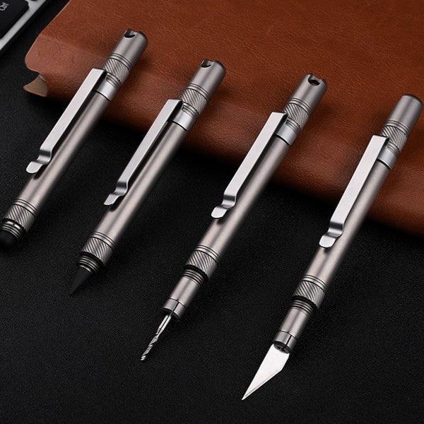 The OmniPen: Titanium Pocket Tool with 5 Smart Functions