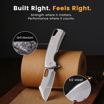 TiArc Compact Titanium Everyday Tool — 2.23" Closed, Keychain Ready