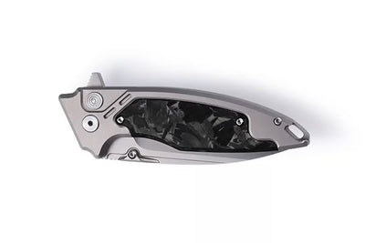 The Scarab 2.0: Ti & Carbon Handle With M390 Blade EDC Knife