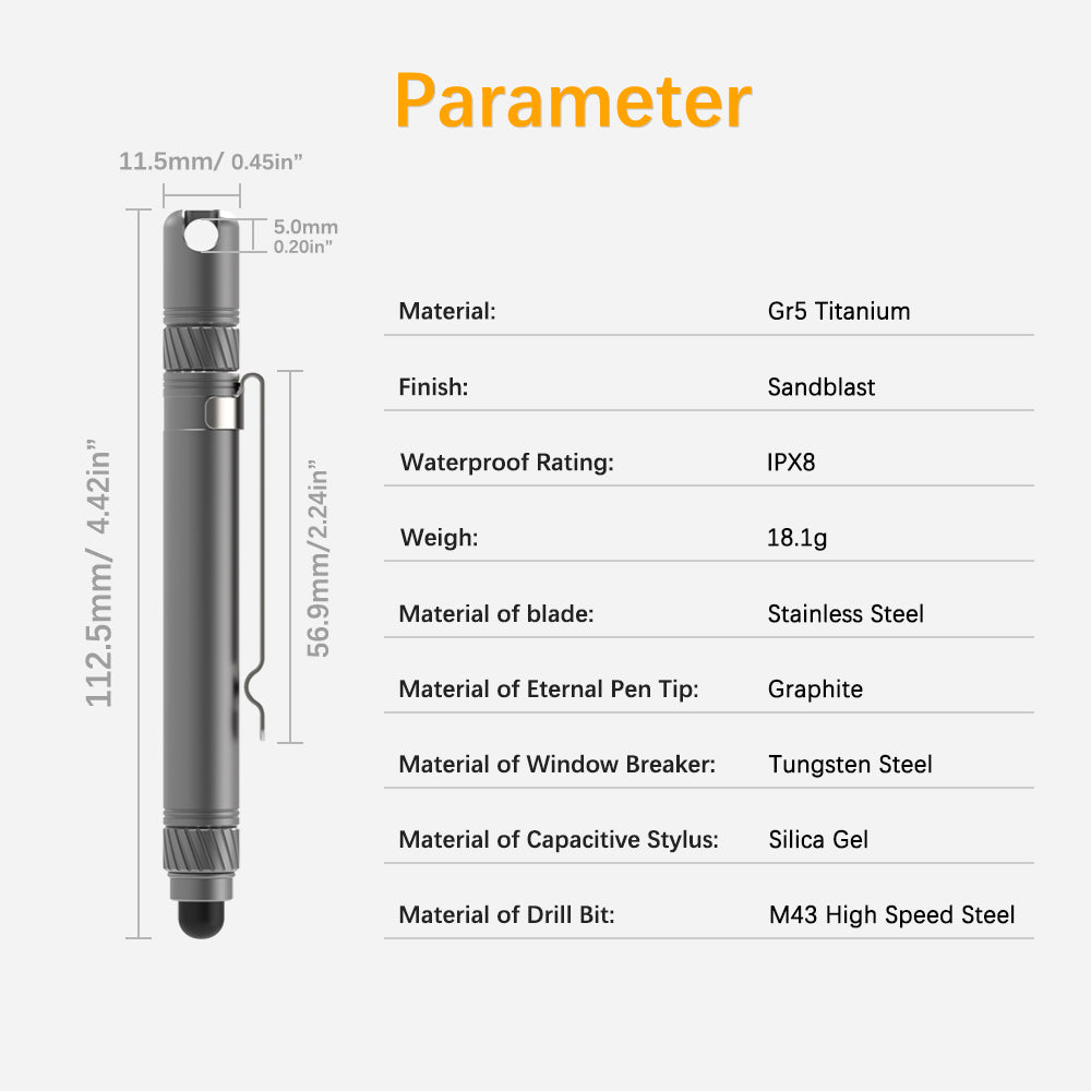 The OmniPen: Titanium Pocket Tool with 5 Smart Functions