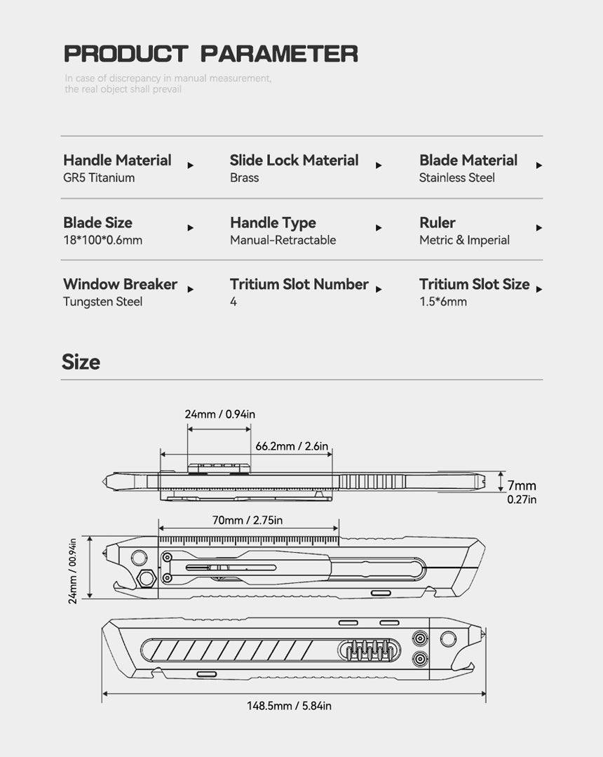 The Shark - Titanium Retractable Multifunction Utility Cutter