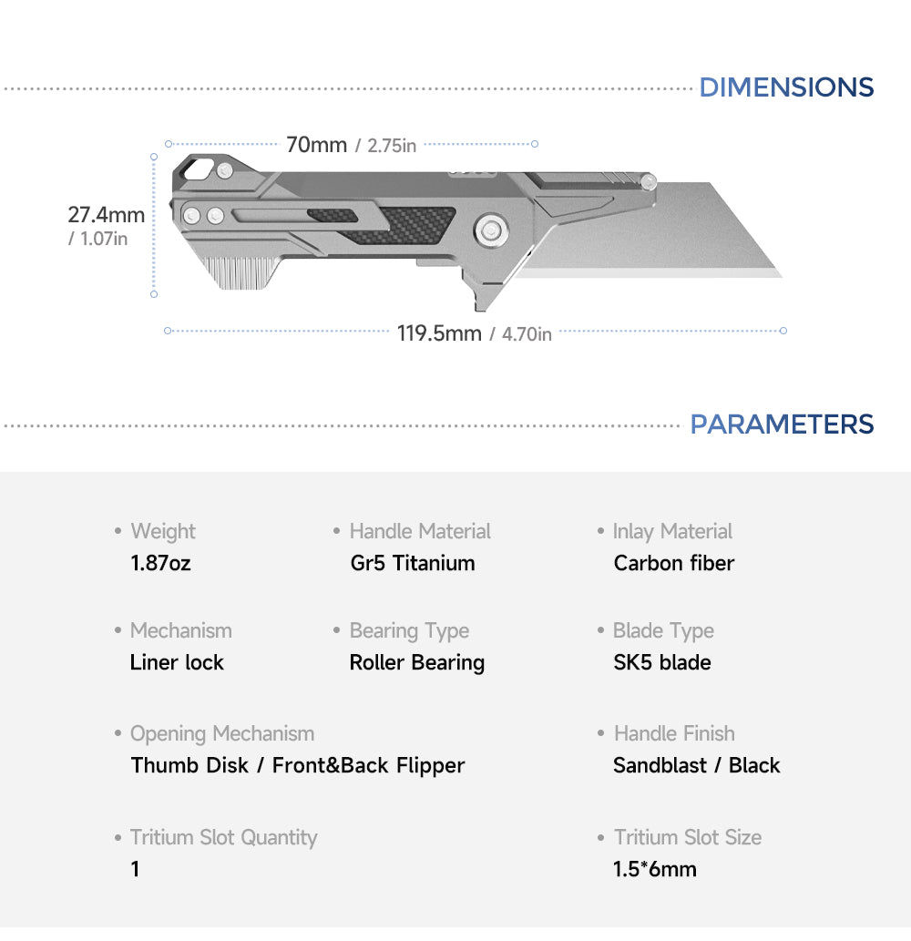 WindSlice: Titanium & Carbon Fiber Pocket Craft Cutter