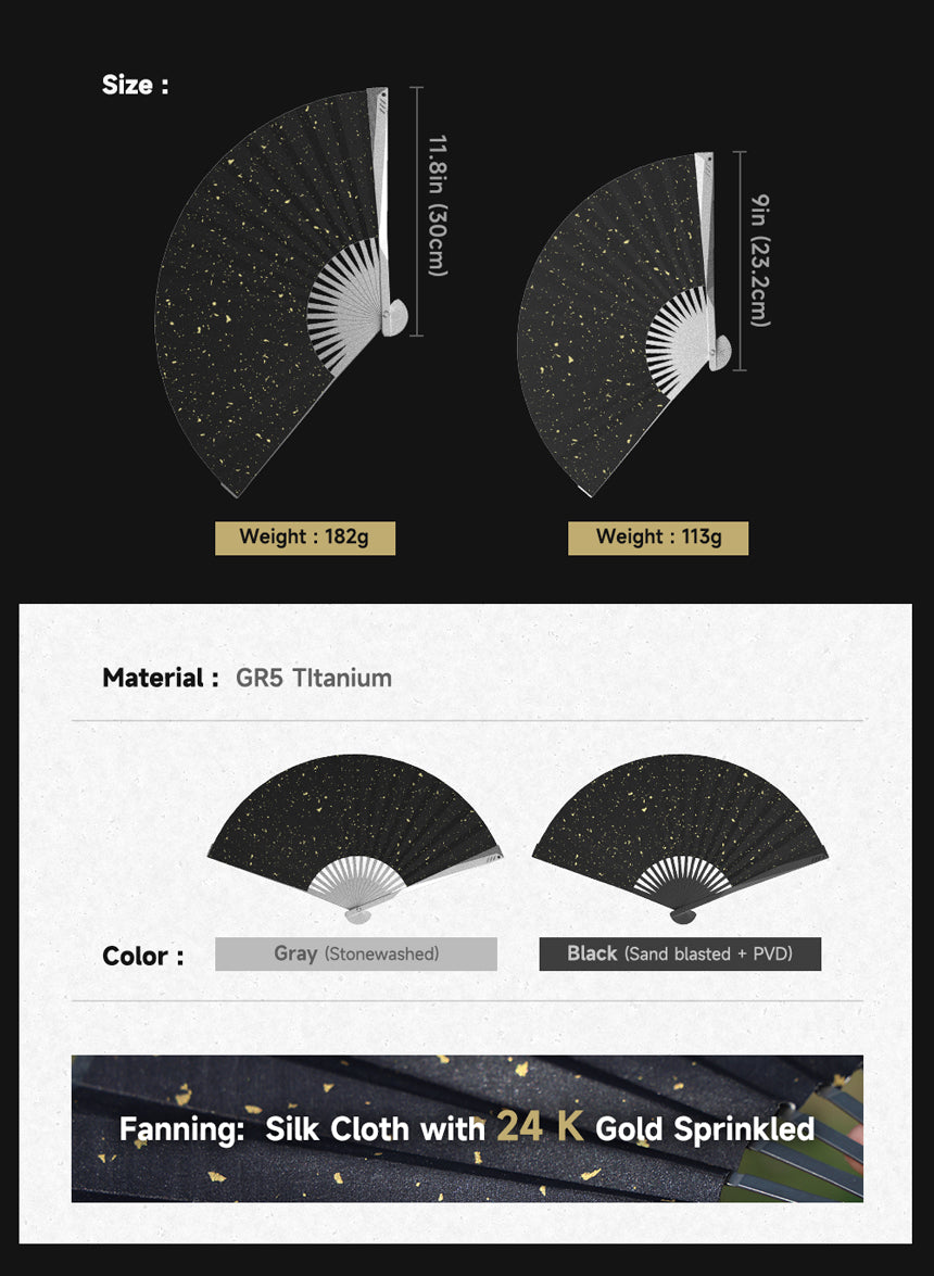 The Galaxy: Titanium EDC Kung Fu Folding Fan/ Emergency Tool