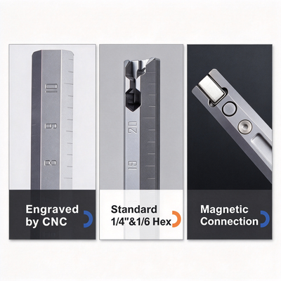 Vortex Grade 5 Titanium Ruler Pen — Dual Scale, Driver, Angle