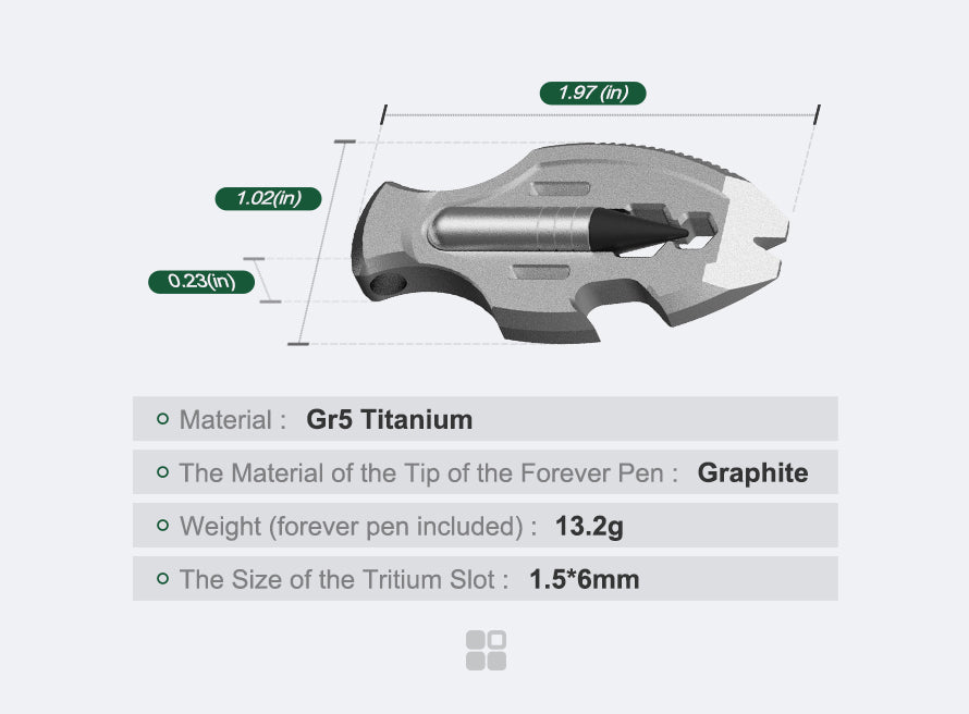 The Flounder - Titanium Multitool Pendant For EDC