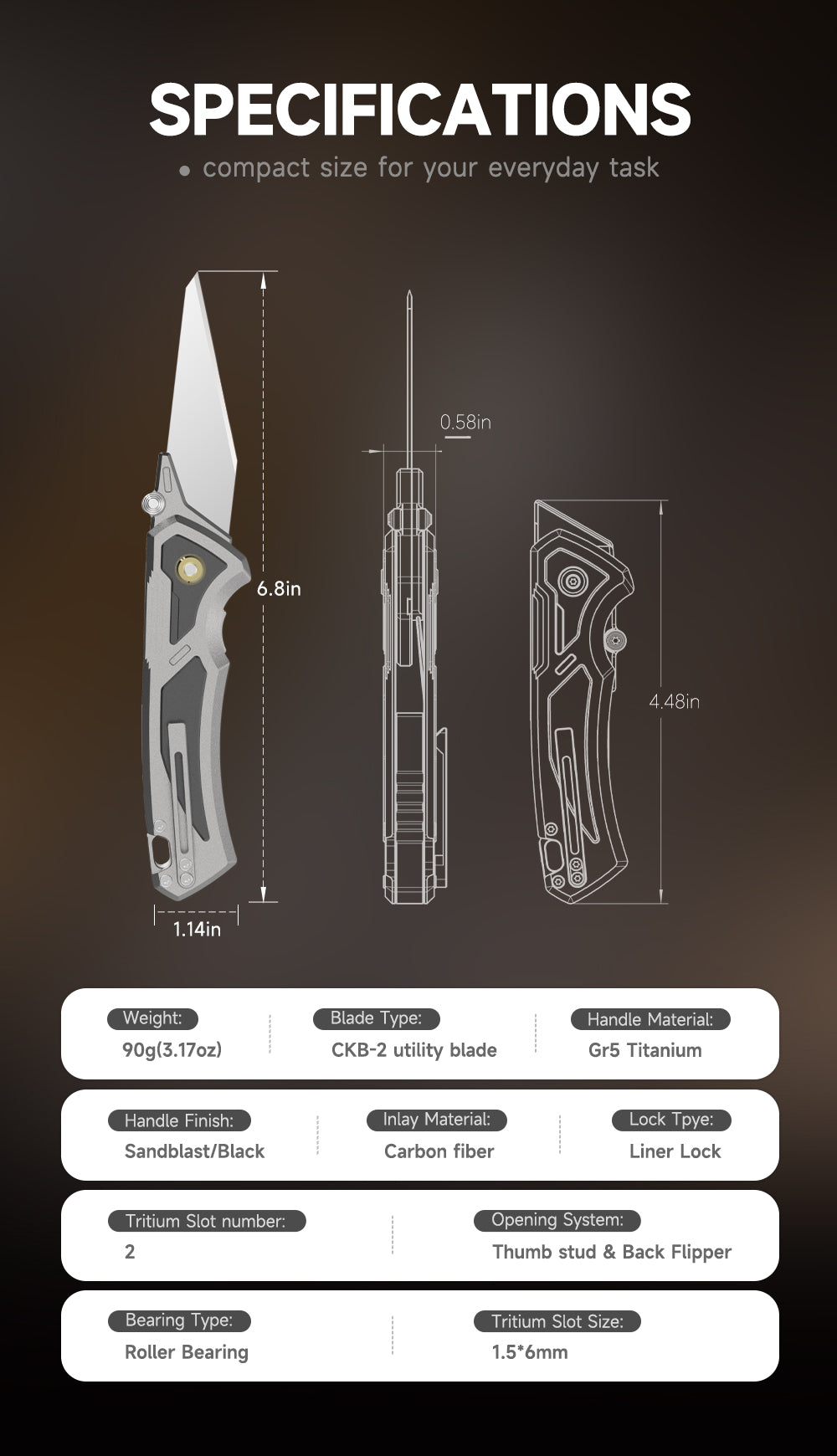 The Thunder-Titanium Utility Trimmer with Replaceable Blade