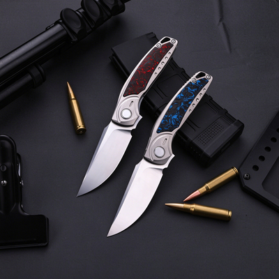 GraphiX: Ti & Carbon Folding Knife — M390/D2 Blade