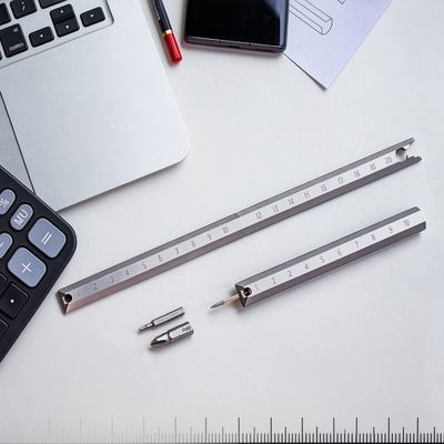 Vortex Grade 5 Titanium Ruler Pen — Dual Scale, Driver, Angle