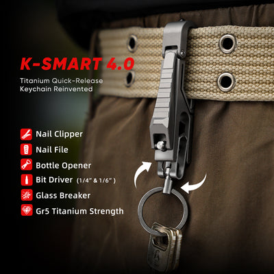 K-Smart 4.0 | Titanium Quick-Release Keychain Reinvented