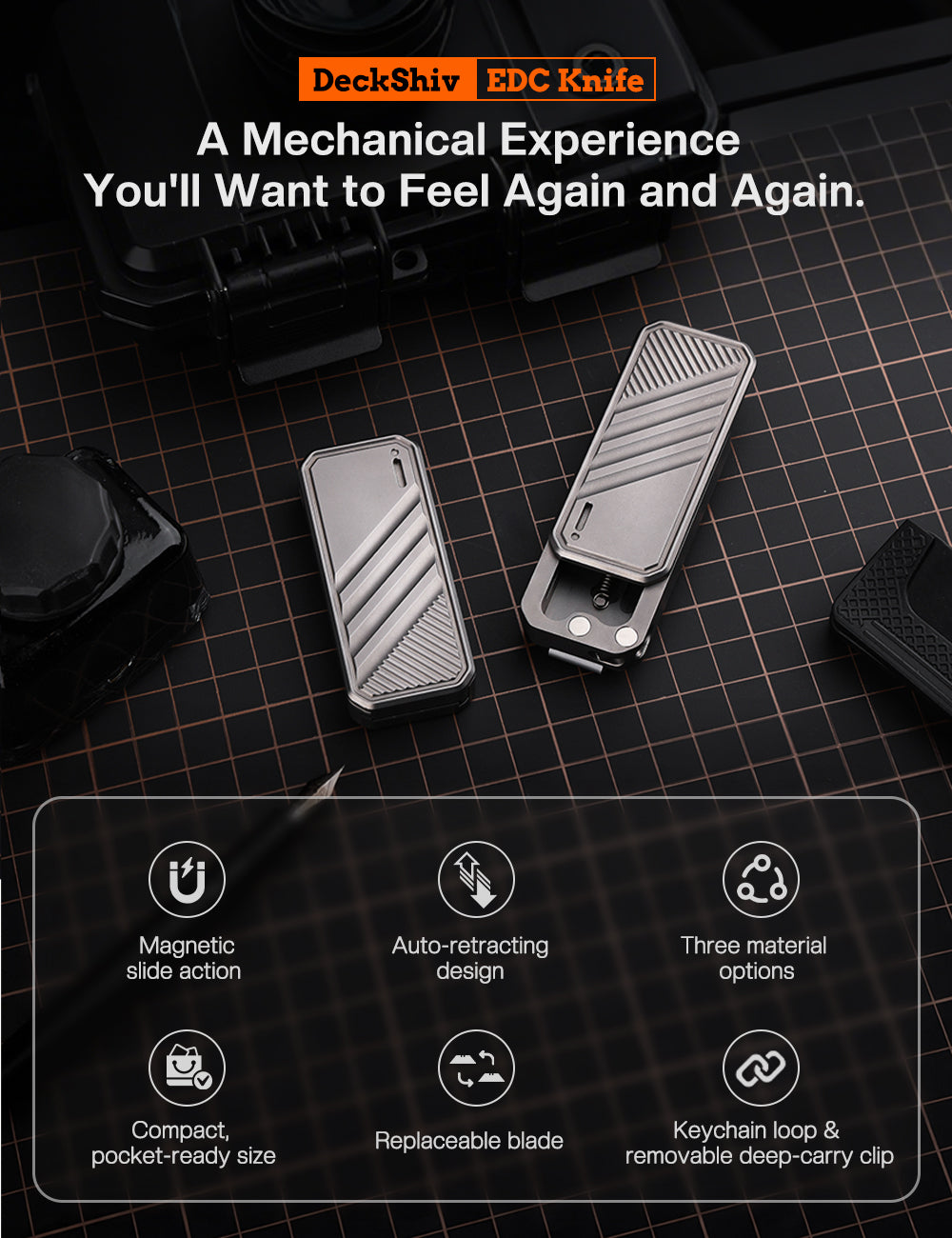 DeckShiv: Magnetic Fidget Slider & Pocket Tool