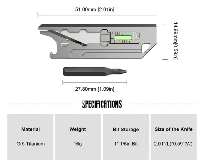 Mini Master: 7-in-1 Titanium Executive Pocket Multi-Tool