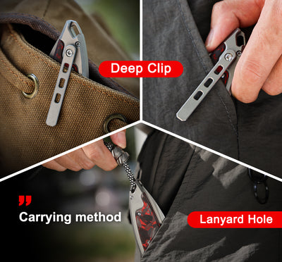 The Scarab 2.0: Ti & Carbon Handle With M390 Blade EDC Knife