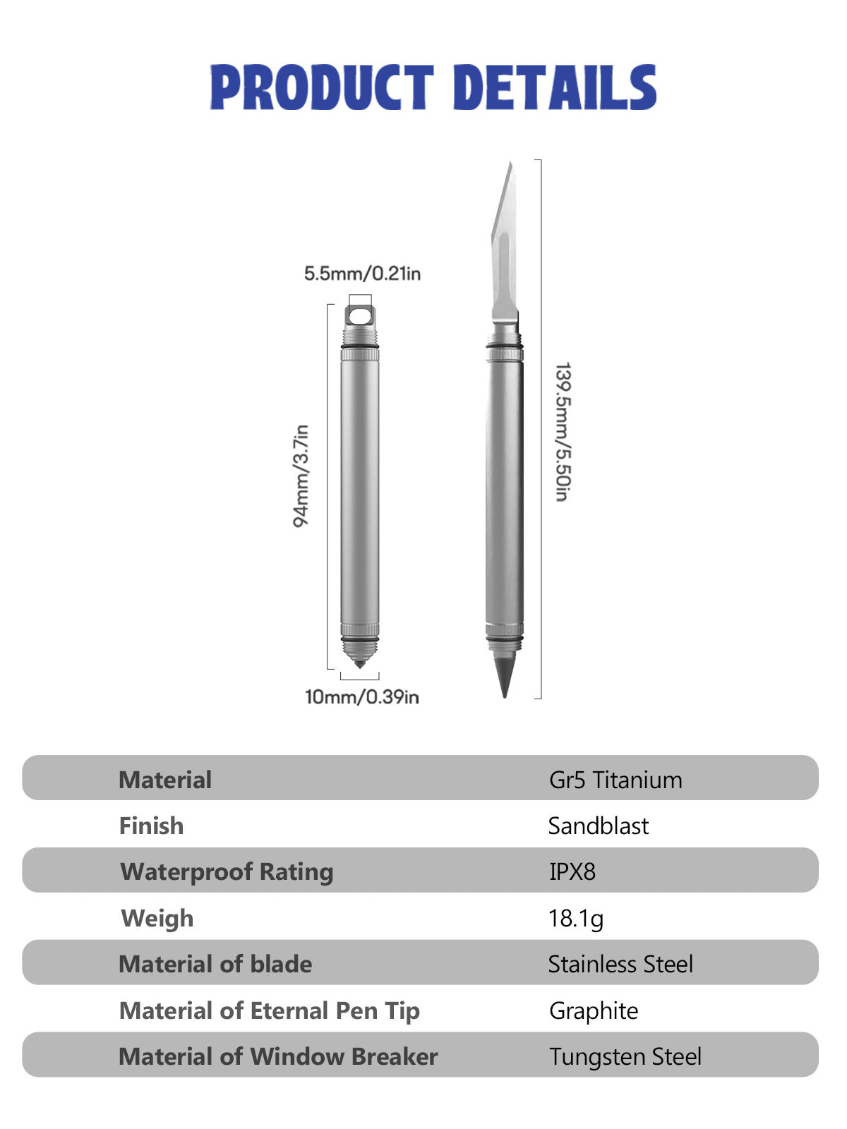 The Mantis Pen｜Titanium 4-in-1 Multi-functional EDC Tool Pen