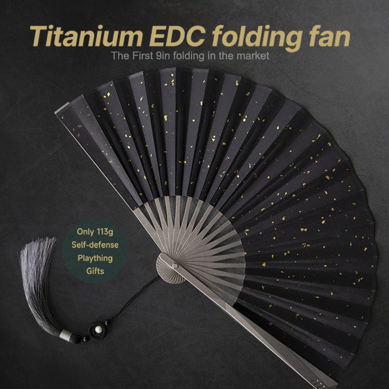 The Galaxy: Titanium EDC Kung Fu Folding Fan/ Emergency Tool