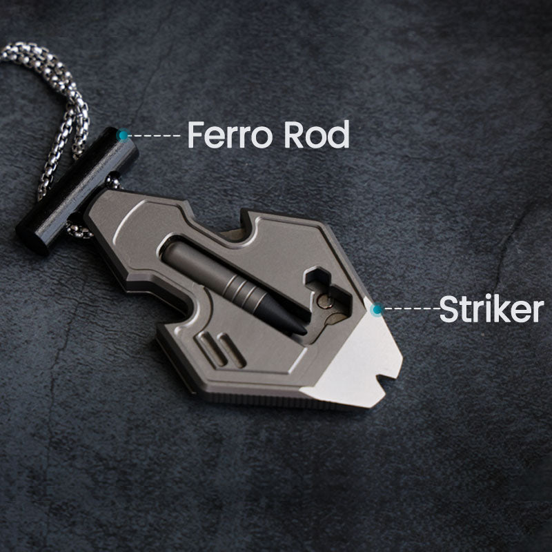 The Flounder 2.0 | 13-in-1 Titanium EDC Multitool Pendant