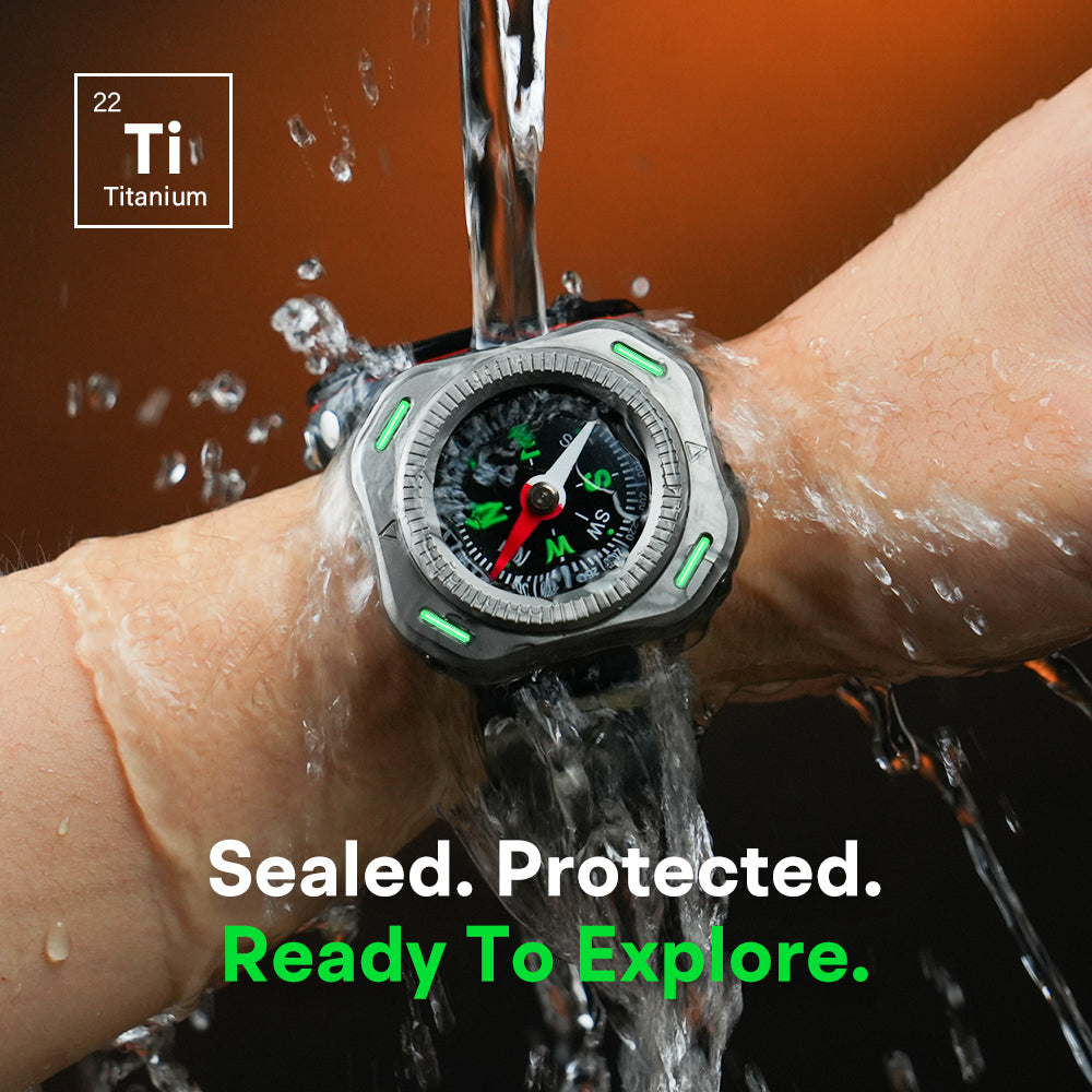CompaX — A Titanium Compass with Multiple Carry Options