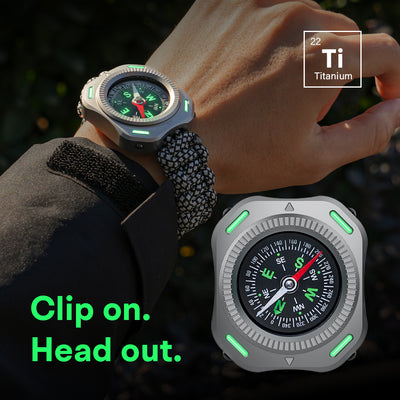 CompaX — A Titanium Compass with Multiple Carry Options