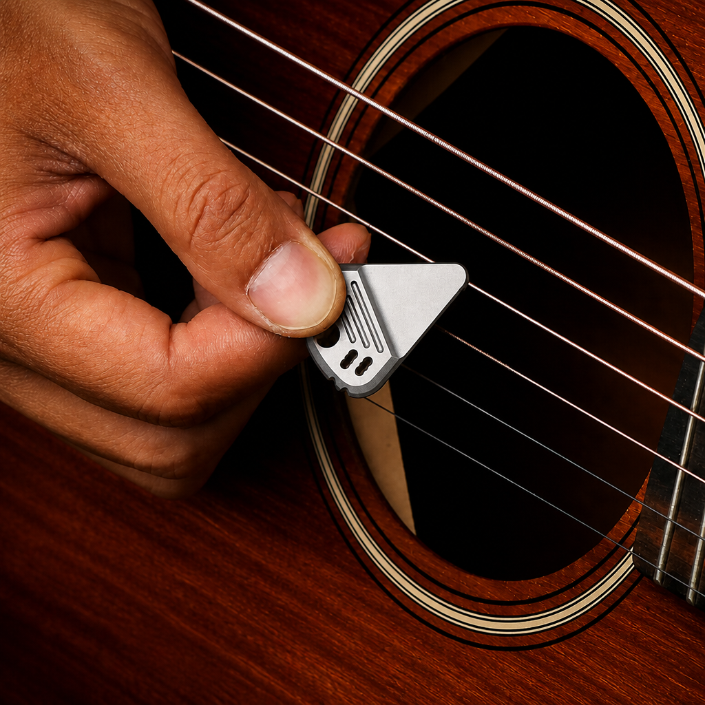 ResoTi | Titanium Guitar Pick with Sweat-Activated Grip