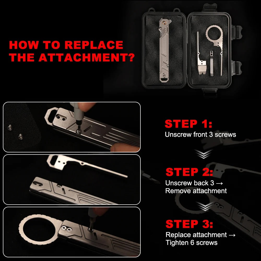 M-TiFlip - Titanium EDC Flipper Knife with Modular Ends