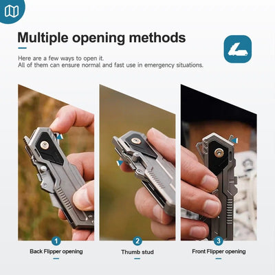 Phantom 2.0 Gr5 Titanium Folding Utility Cutter — Replaceable Insert, Pocket Clip