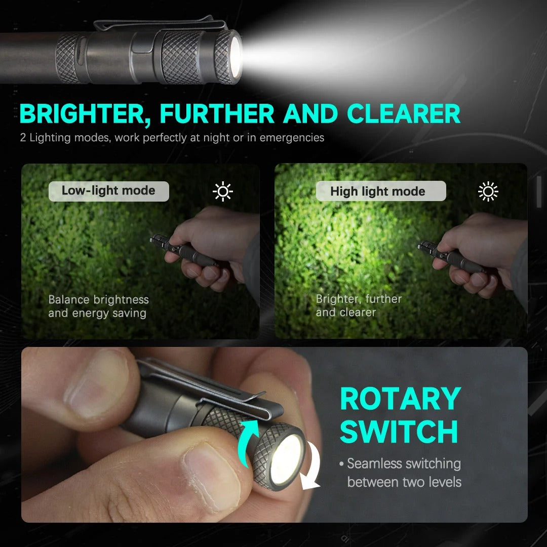 The BoltLite:Modular Titanium EDC Pen & Flashlight & Pry Bar