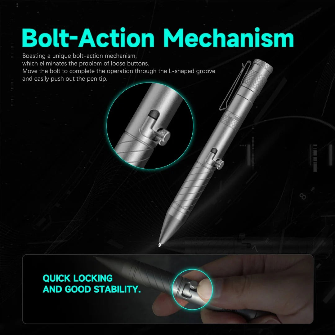 The BoltLite:Modular Titanium EDC Pen & Flashlight & Pry Bar
