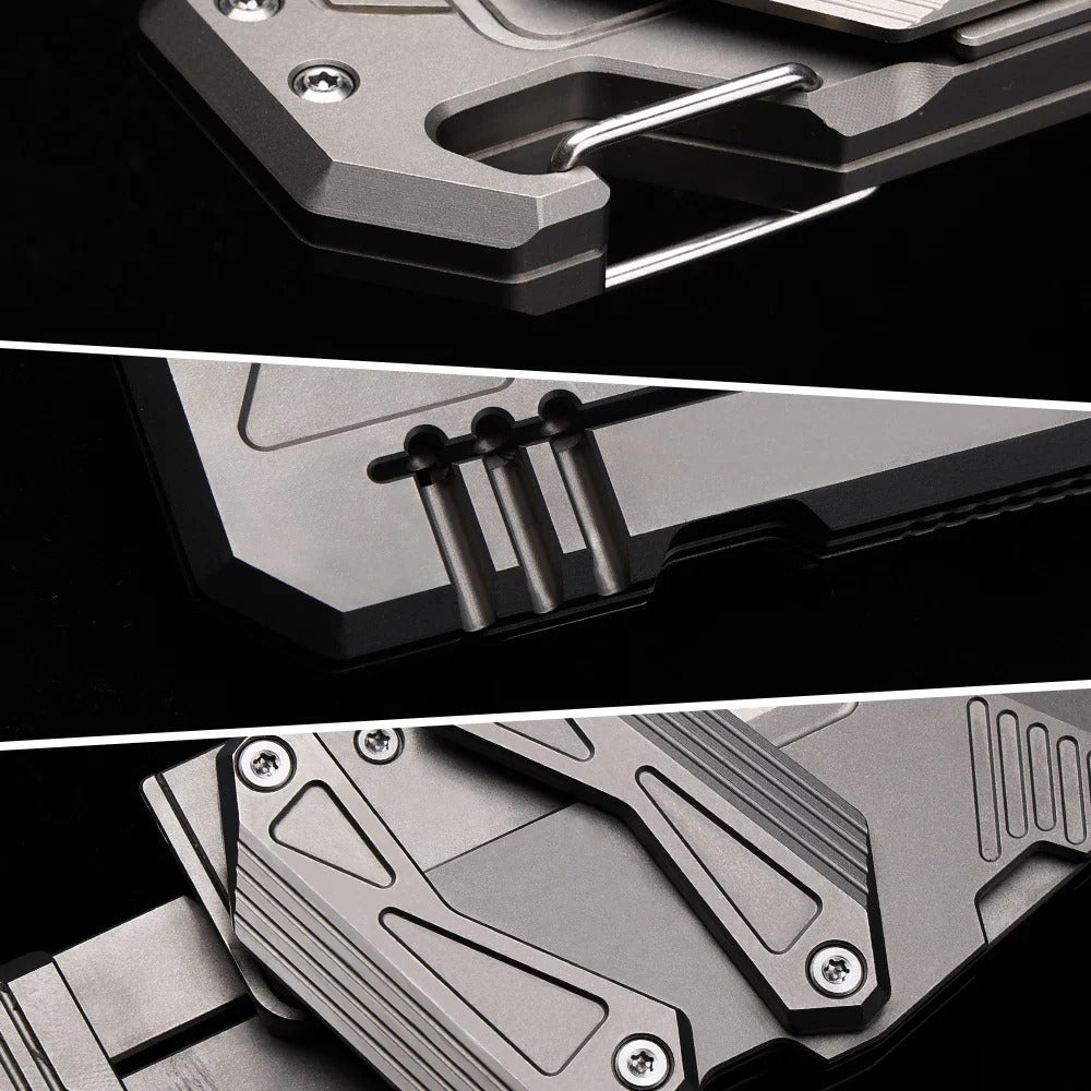 SyncraBlade: Titanium EDC Knife with Linked Slide-Action