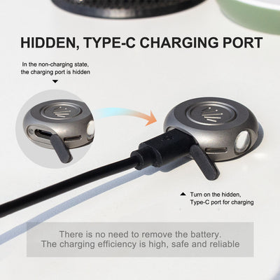 The MiCoin - Titanium Coin-Sized Rechargeable Flashlight